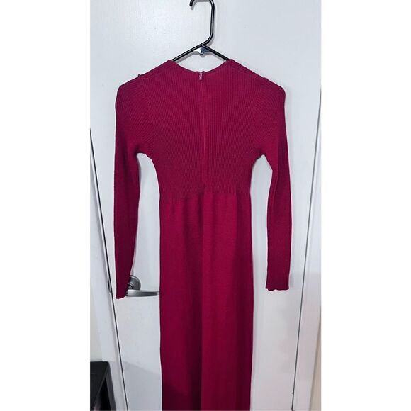 Tricots by Youth Guild Womens Ribbed Knit Long Sleeve Maxi Long Dress Red Size 6 - Picture 6 of 16